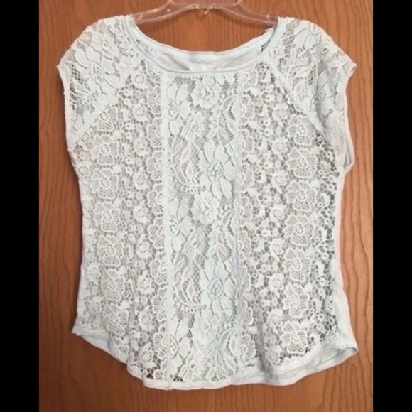 Abercrombie & Fitch Light Blue Lace Shirt - Picture 1 of 3